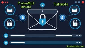 Anonymous encrypted email inbox on a dark web interface