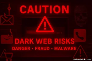 Caution warning about scams, fraud, and malware on the dark web