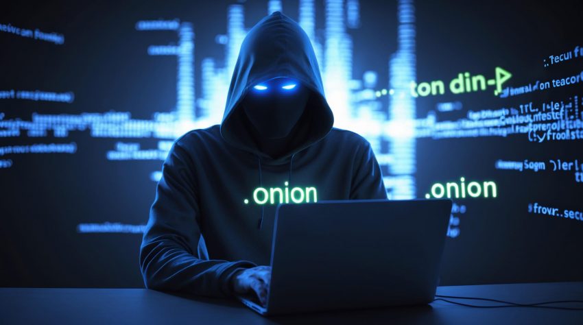 Anonymous user browsing verified dark web sites using the Tor browser