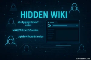 Tor browser interface displaying a dark web directory with categorized links