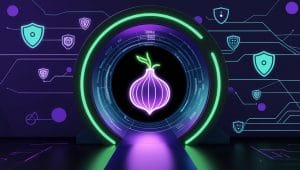 Visual symbol of secure .onion access through the Tor network