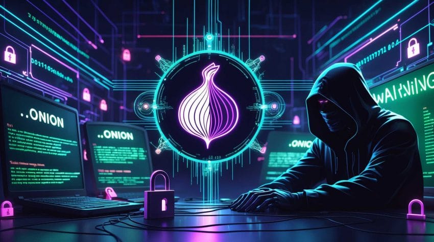 Best Dark Web Search Engines 2025 – cyber illustration with onion logo