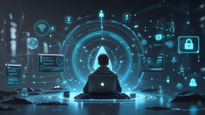 Illustration representing internet anonymity, online identity protection, and anonymous browsing technologies in 2026.
